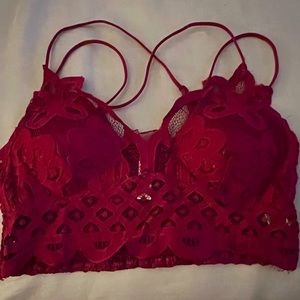 Burgundy lace bralette